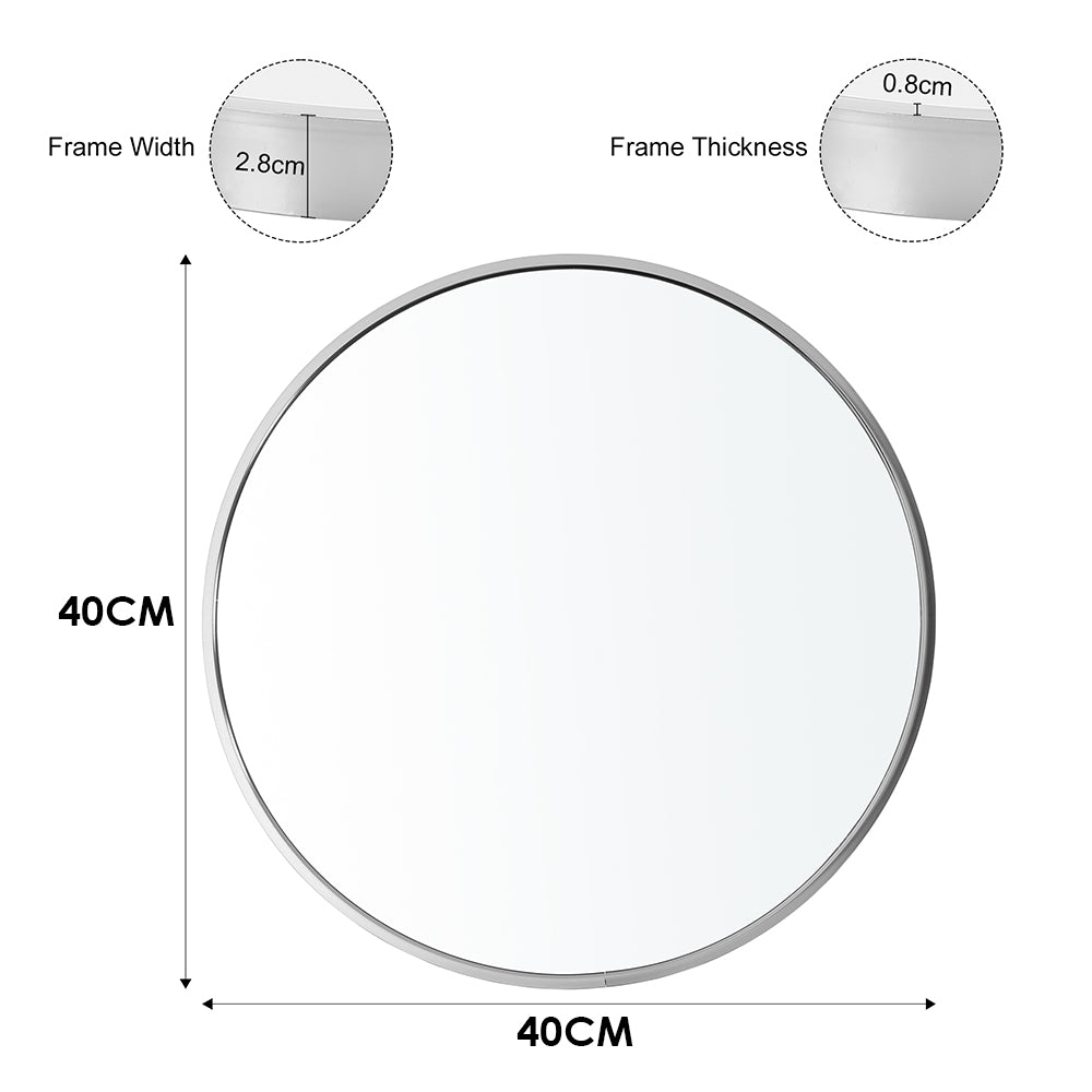 40cm Diameter Nordic Round Bathroom Framed Mirror Wall Hanging Mirror