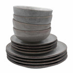 Nordic Stoneware Dinner Set | 12 Piece | Grey
