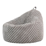 Classic Ribbed Faux Fur Bean Bag Chair | Gray