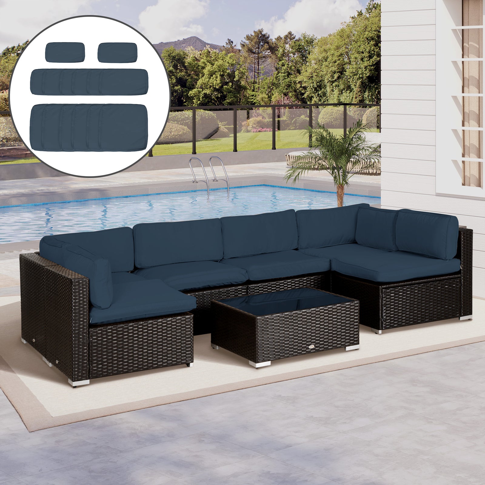 Outdoor Sofa Cushion Covers | Blue