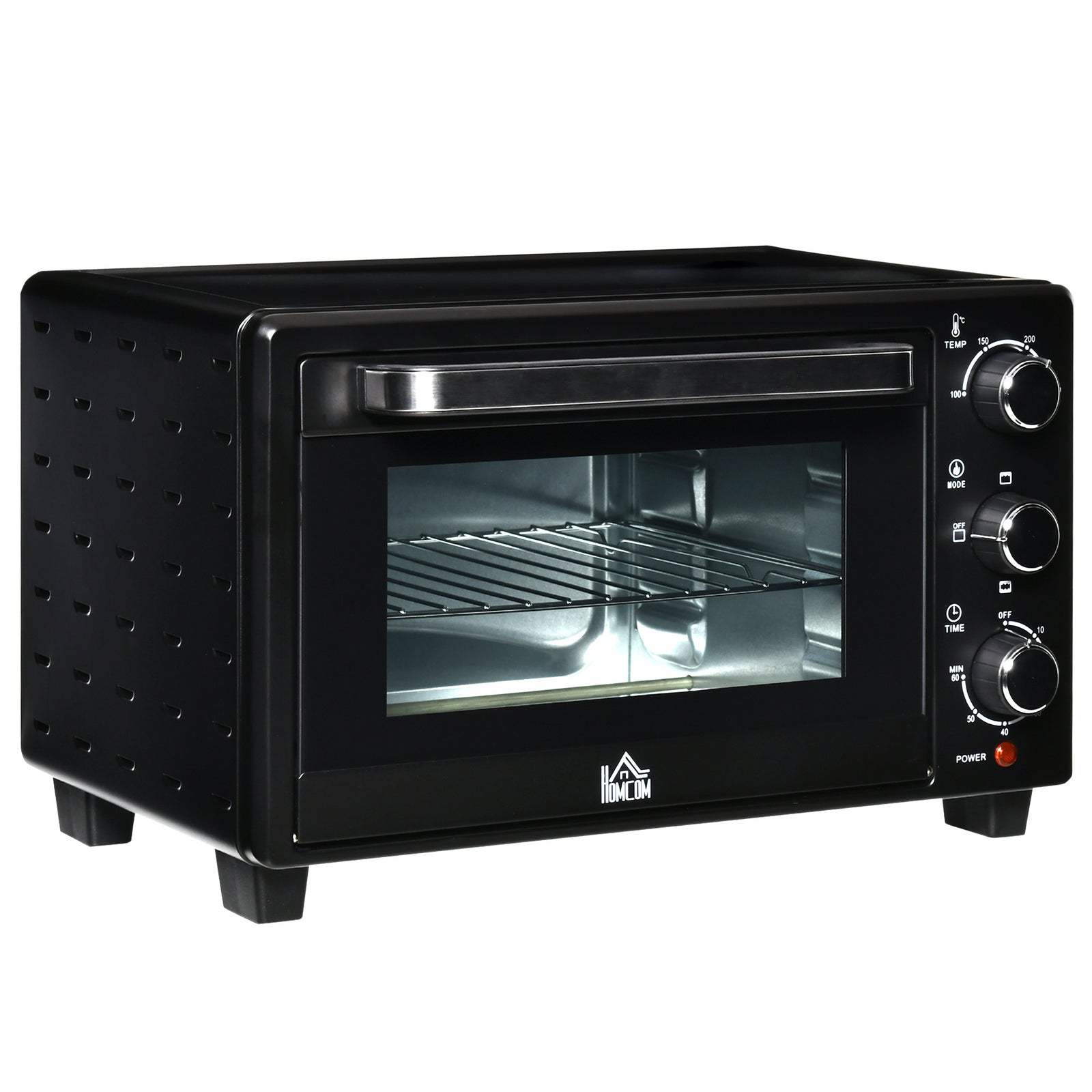 Mini Oven 21l Electric Grill With Adjustable Temp Timer | One Size | Black