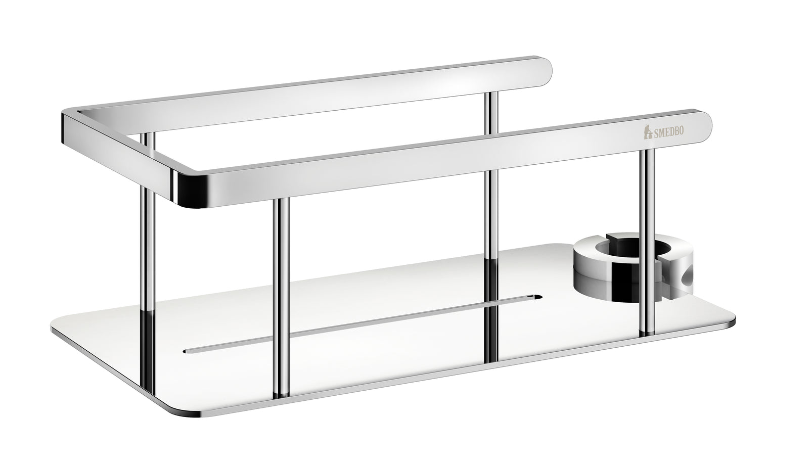 Shower Basket Soap Caddy Storage Shelf For Shower Riser Rail | Polished Chrome