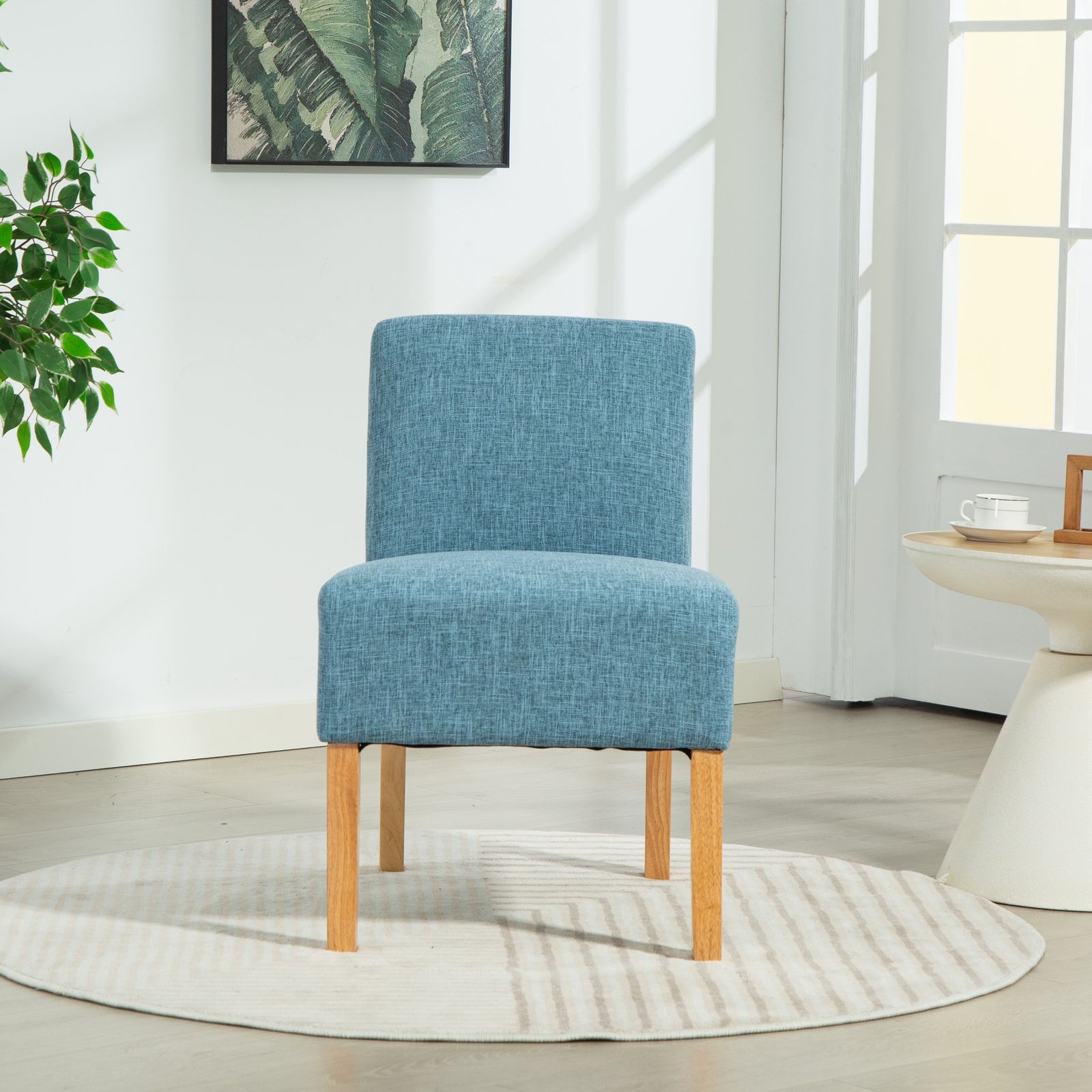 Selina Fabric Armless Accent Chair | Teal