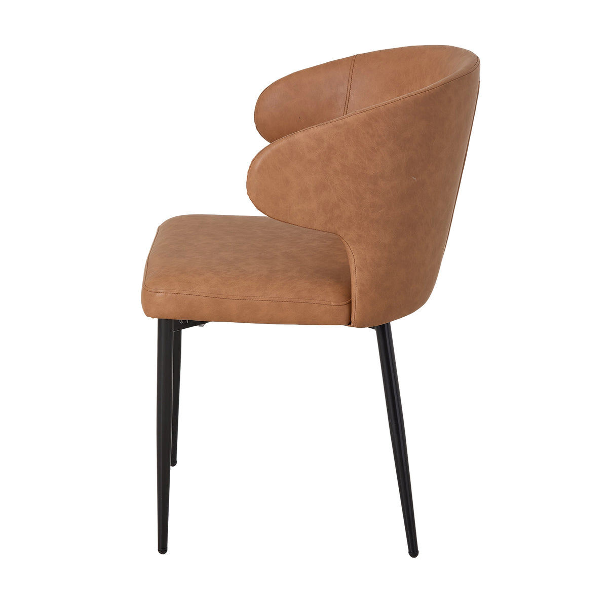 Breeins Set Of 2 Modern Pu Leather Dining Chairs With Metal Legs