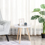 Round Table, Solid Wood Legs, Side Coffee Table