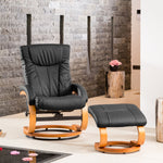 Modena Swivel Recliner And Footstool | Black
