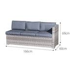 Acorn Rattan 6 Seat Corner Sofa Set | Dove Grey
