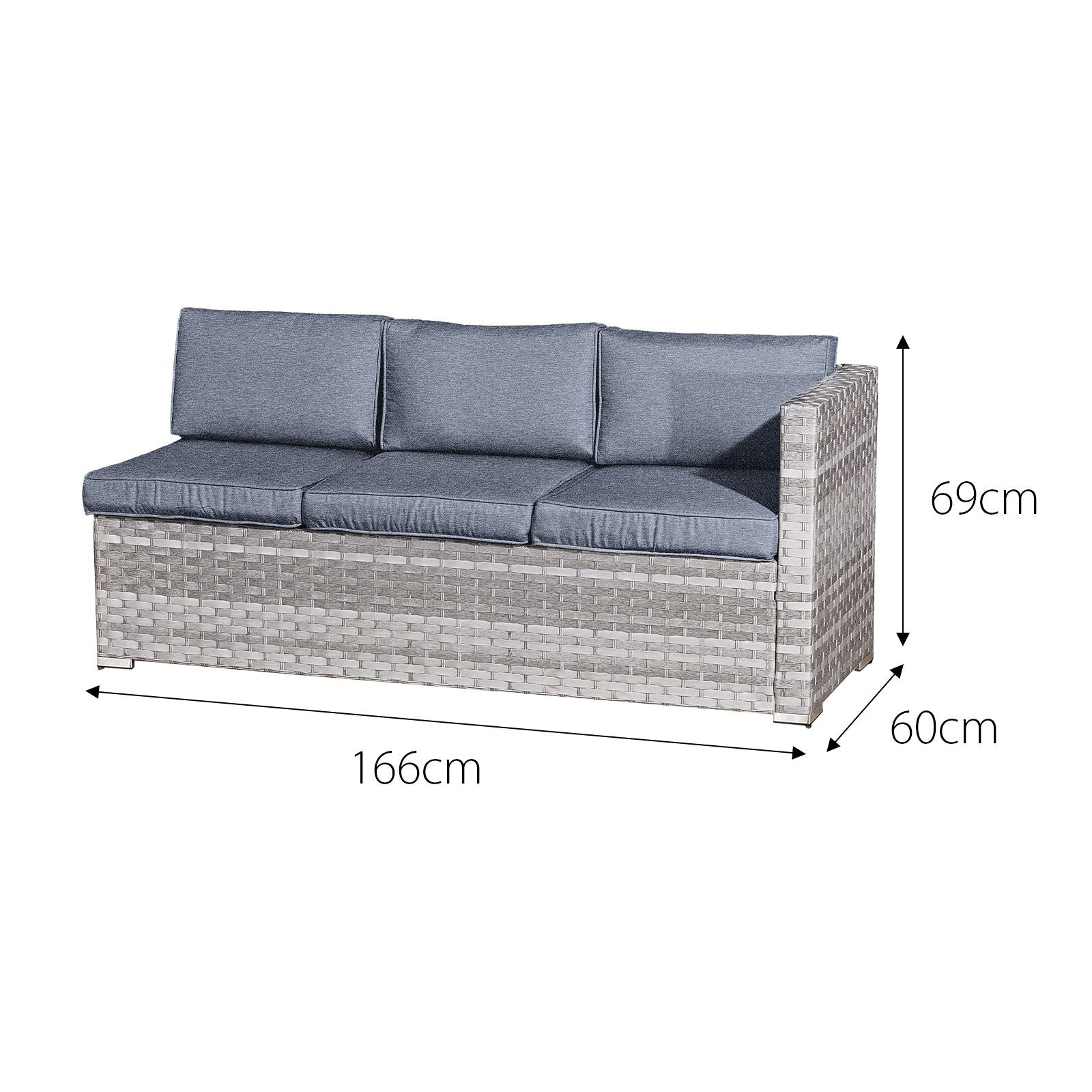 Acorn Rattan 6 Seat Corner Sofa Set | Dove Grey