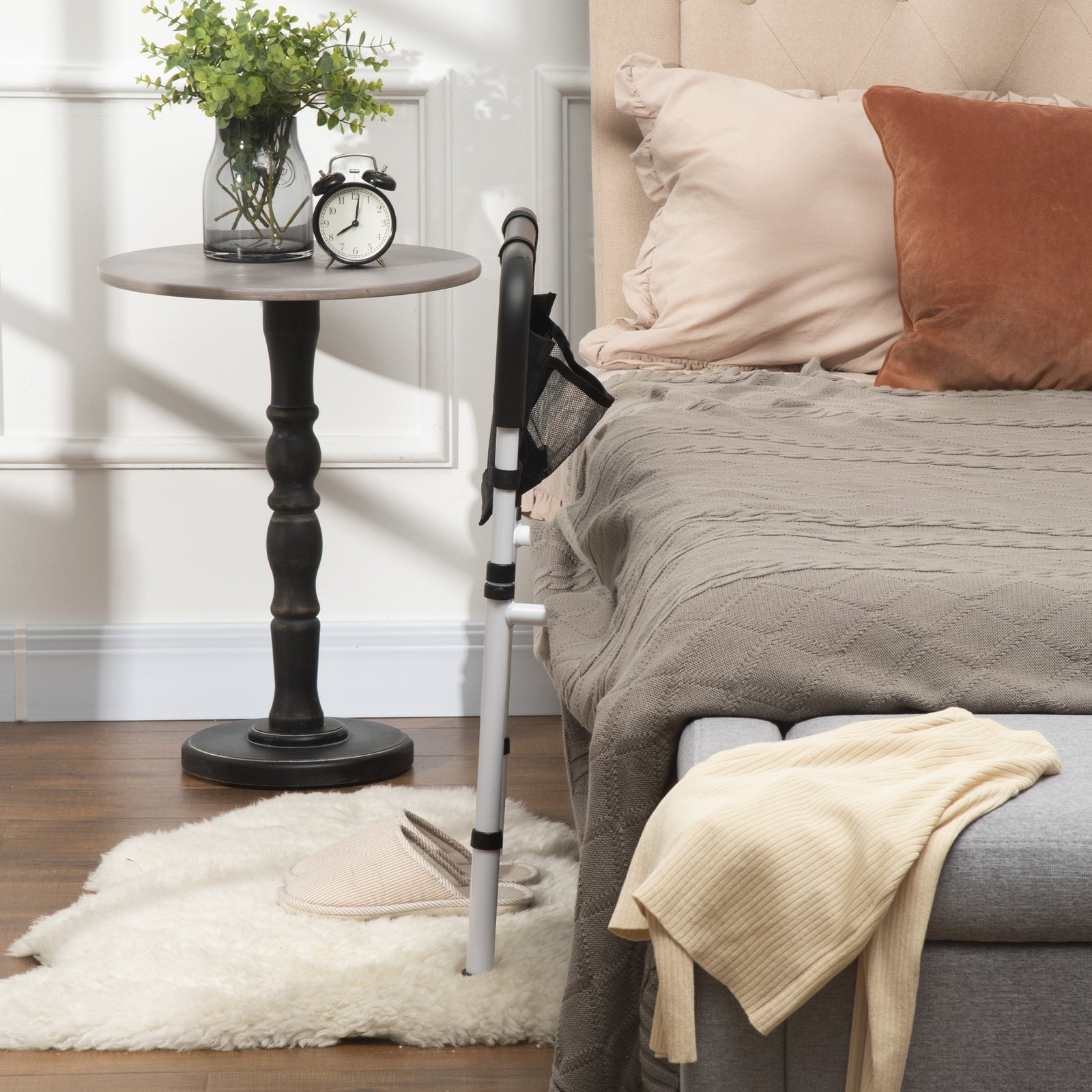Adjustable Bed Assist Rail Grab Bar For Senior And Disabled