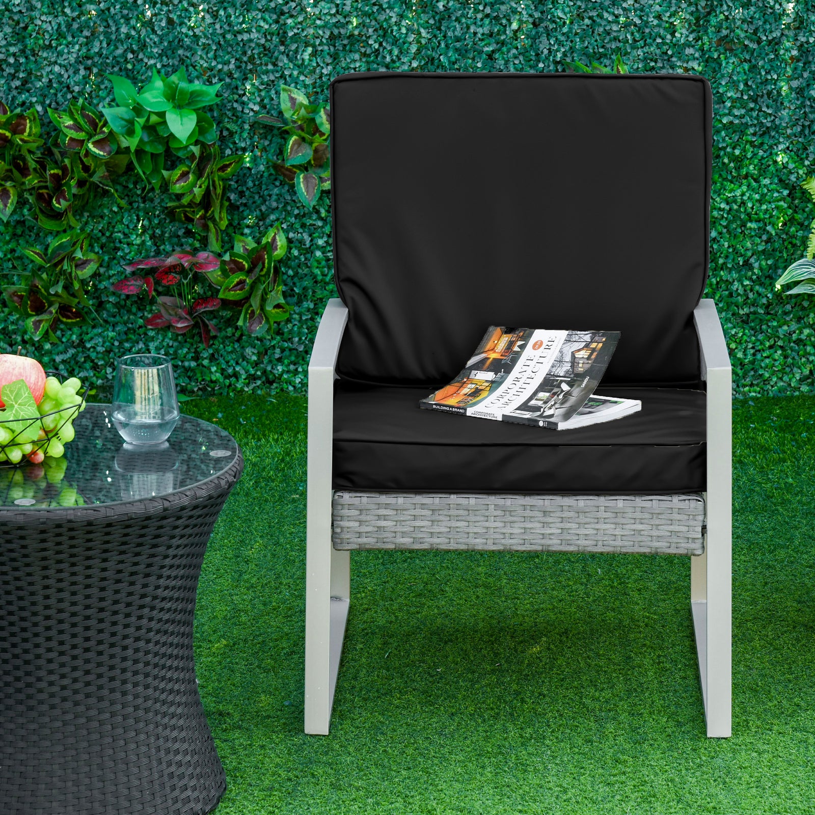 Outdoor Seat And Back Cushion Set Replacement Cushions | Black