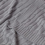 Combed Cotton Cable Knit Throw | 130cm x 170cm | Grey