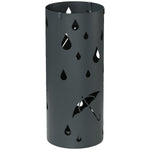 Metal Umbrella Stand, Hollowed Umbrella Basket With 4 Hooks