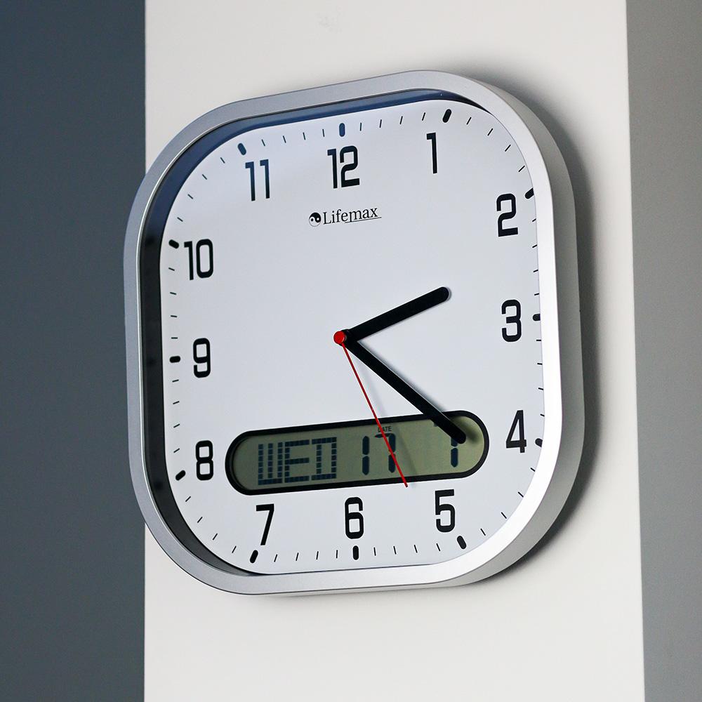 Large Wall Clock With Day And Date Display (30cm)