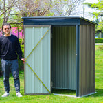 Metal Garden Shed 3x5ft Outdoor Storage Yard Tool Shed Tool Box Lockable | Small | Brown