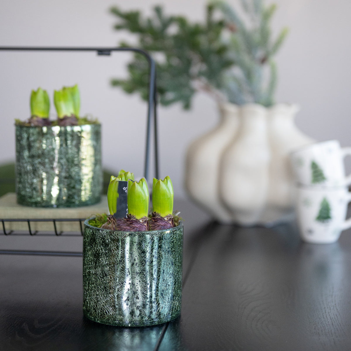 Glitter Vase Duo - Ideal Christmas Gift | Set of 2 | White