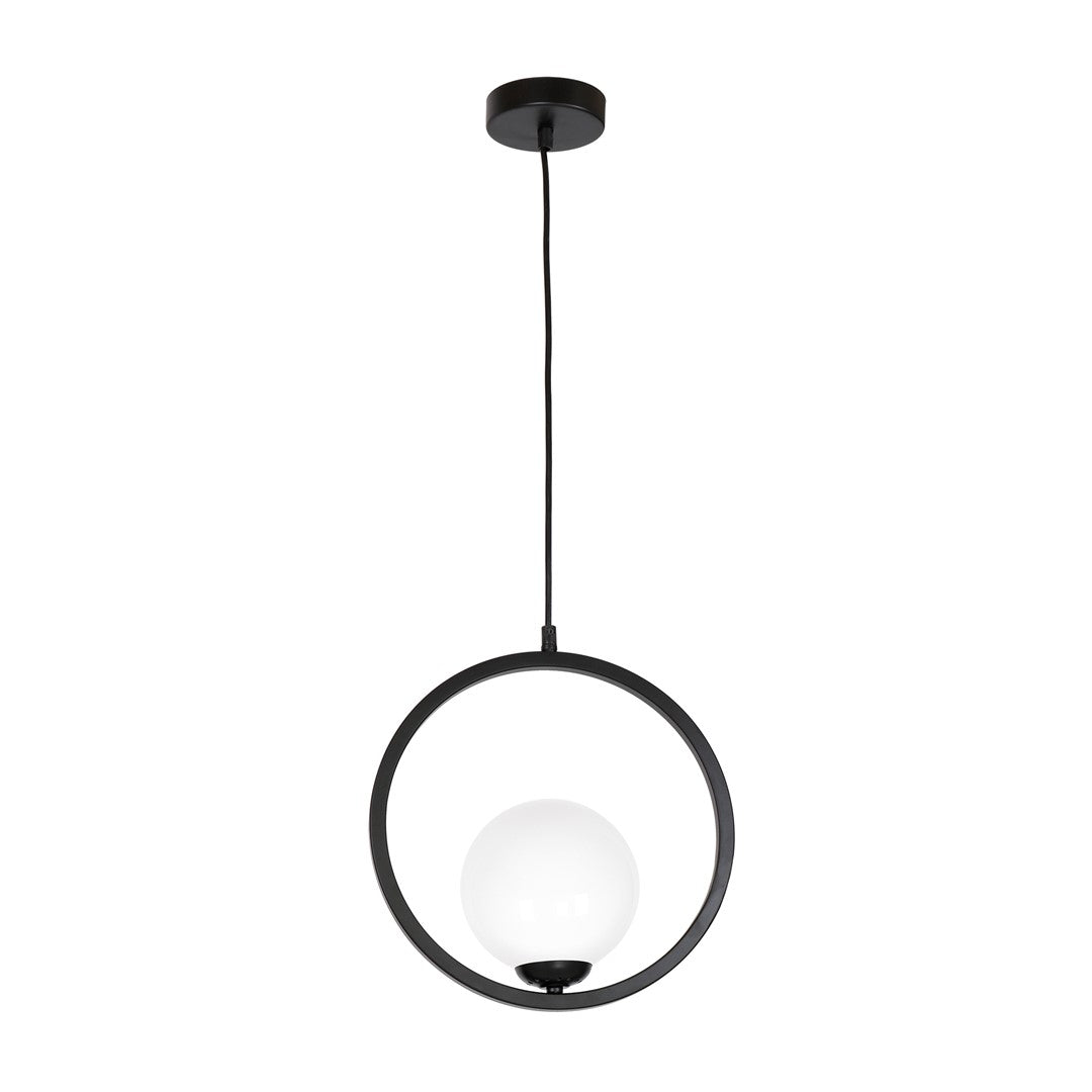 Boston Black Pendant Lamp 1xe14 Beautifully Hand Made From Black Metal And White Glass Contemporary Cool Style
