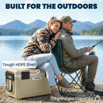 42.6l Insulated Cool Box, Portable Ice Cooler With Handle | Khaki