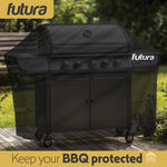Premium Waterproof Bbq Cover Large Outdoor Barbecue Grills Cover 600d Oxford Fabric Uv Protection, Pvc Lining | 147cm | Black
