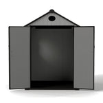 5.33 X 5.35ft  Garden Tool Shed With Apex Roof & Combination Lock – Grey Wood Grain Storage Shed With Window & Vents