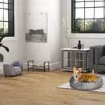 Modern Dog Crate End Table W/ Lockable Door