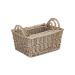 Wicker Antique Wash Finish Handled Unlined Storage Basket | Set-of-3 | Brown