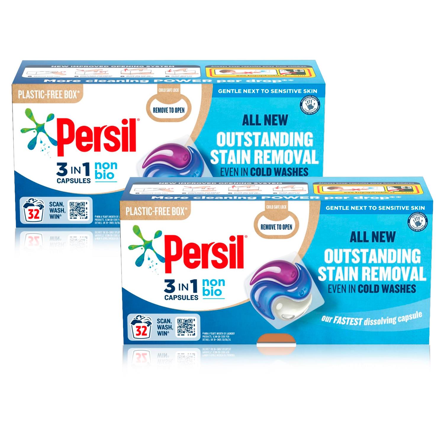 3-in-1 Washing Capsules Gentle Next To Sensitive Skin, 32 Washes, 2pk | Set of 2