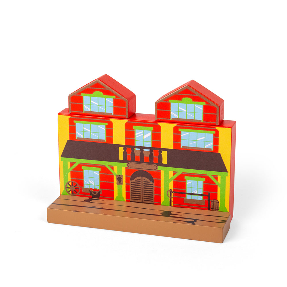 Wooden Wild West Train Set - 62 Pieces