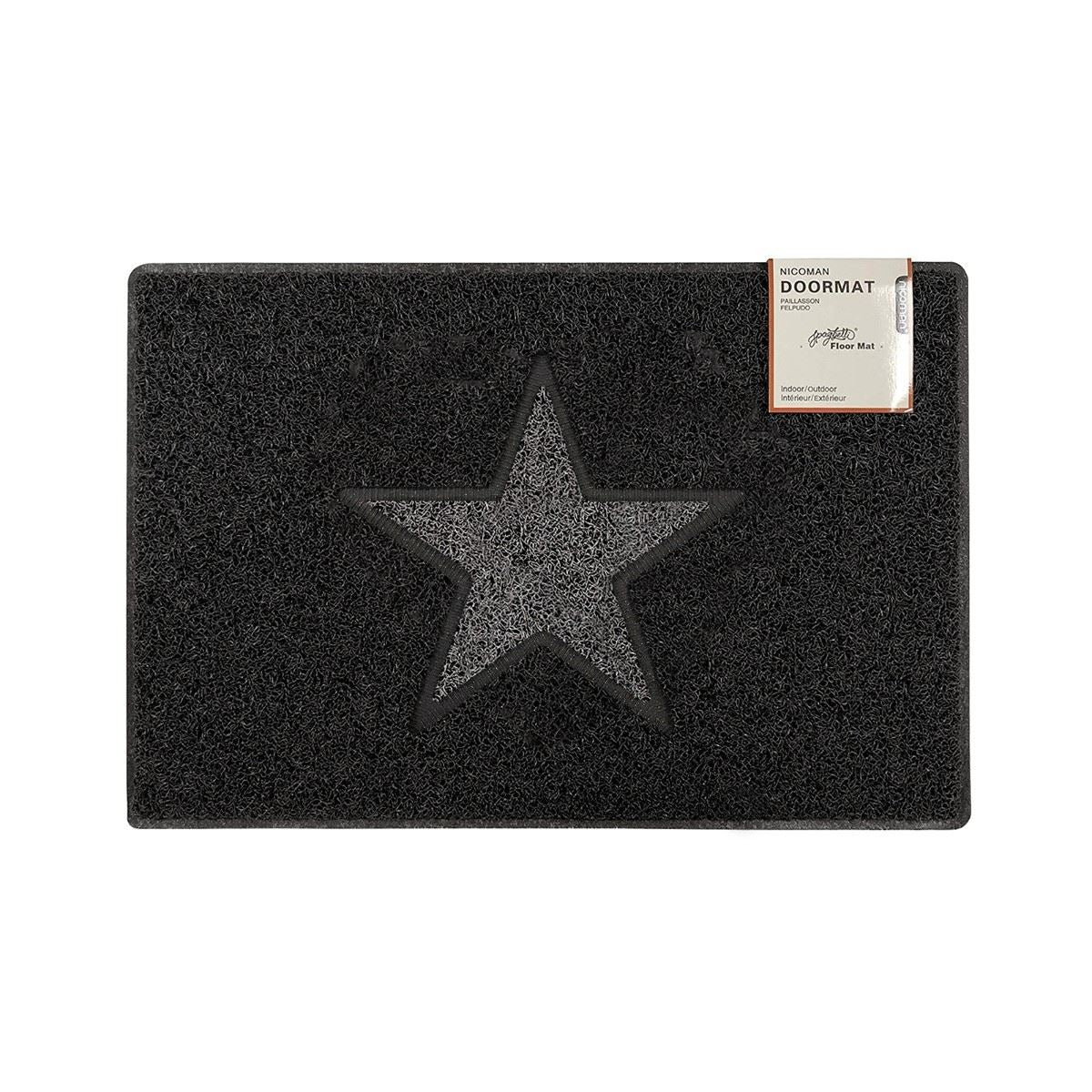 Star Medium Doormat With Coloured Star | Medium | Black