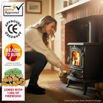 Cast Iron Multifuel Stove + Firewood Starter Kit | 5kw | Cast Iron