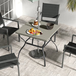 Square Garden Dining Table W/ Umbrella Hole