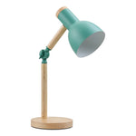 Metal & Wood Table Lamp With Adjustable Arm