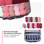 Fineway Crochet Knitting Bag Maroon Yarn Wool Needle Craft Storage Case