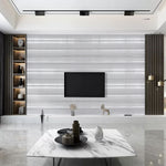 Modern Metallic Silver And Grey Striped Wallpaper