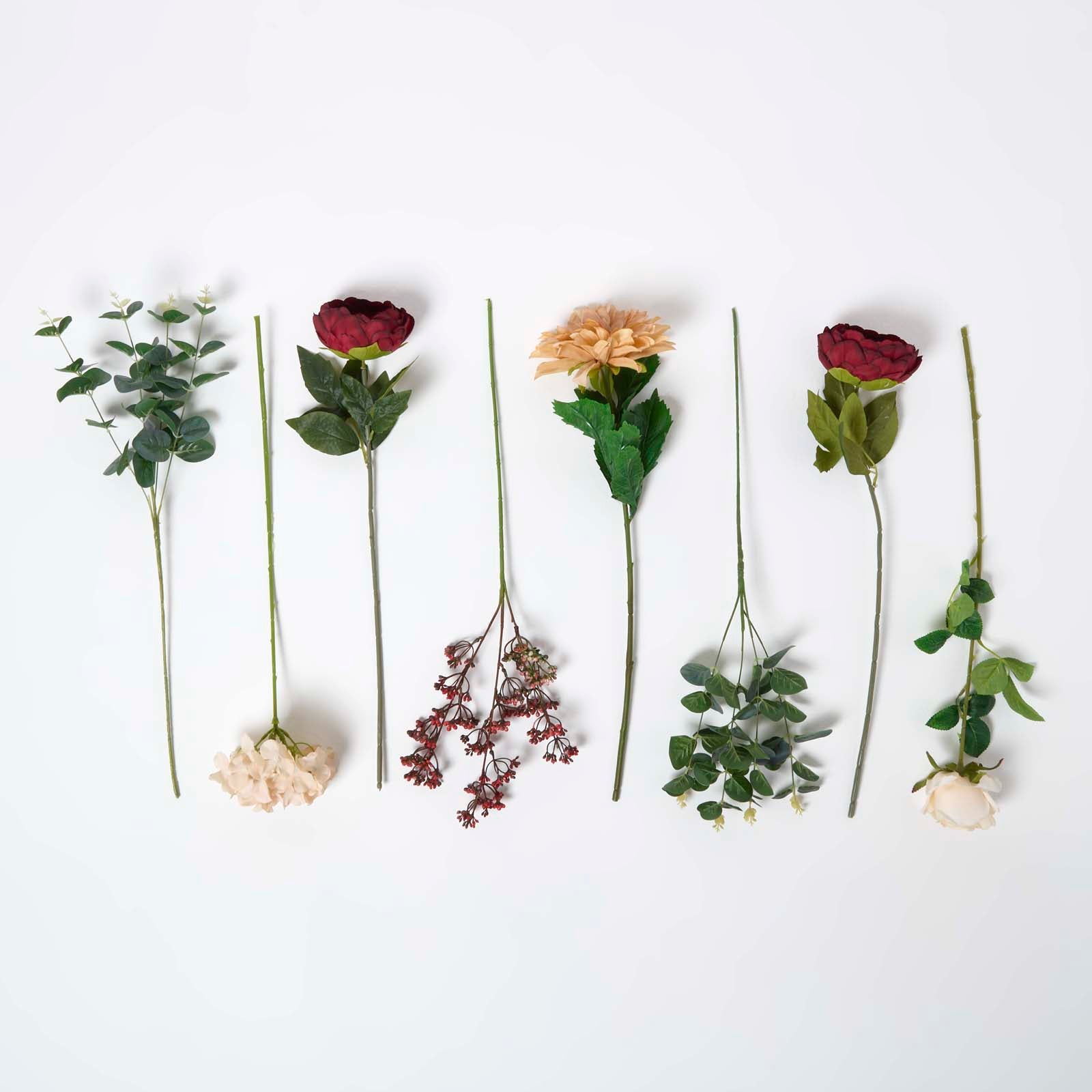 Artificial Burgundy Roses And Dahlias Bouquet, 67 Cm