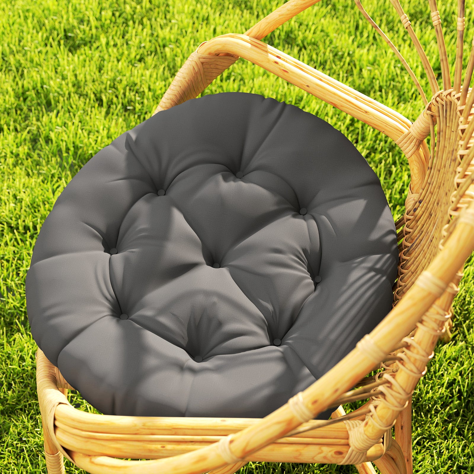 Round Patio Chair Cushions | Dark Grey