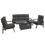 MonsterShop 5 Seater Reclining Furniture Set With Firepit