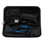 11-piece Hair Cutting Scissors Thinning Shears Set | Black & Blue