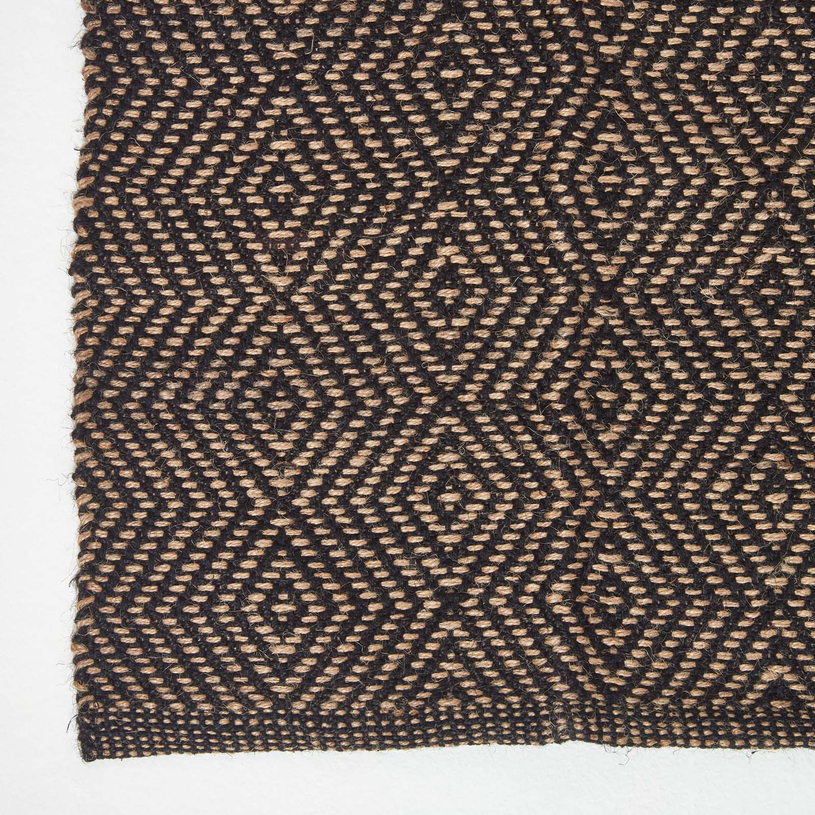 Black Geometric Jute Rug | 150cm x 240cm | Black