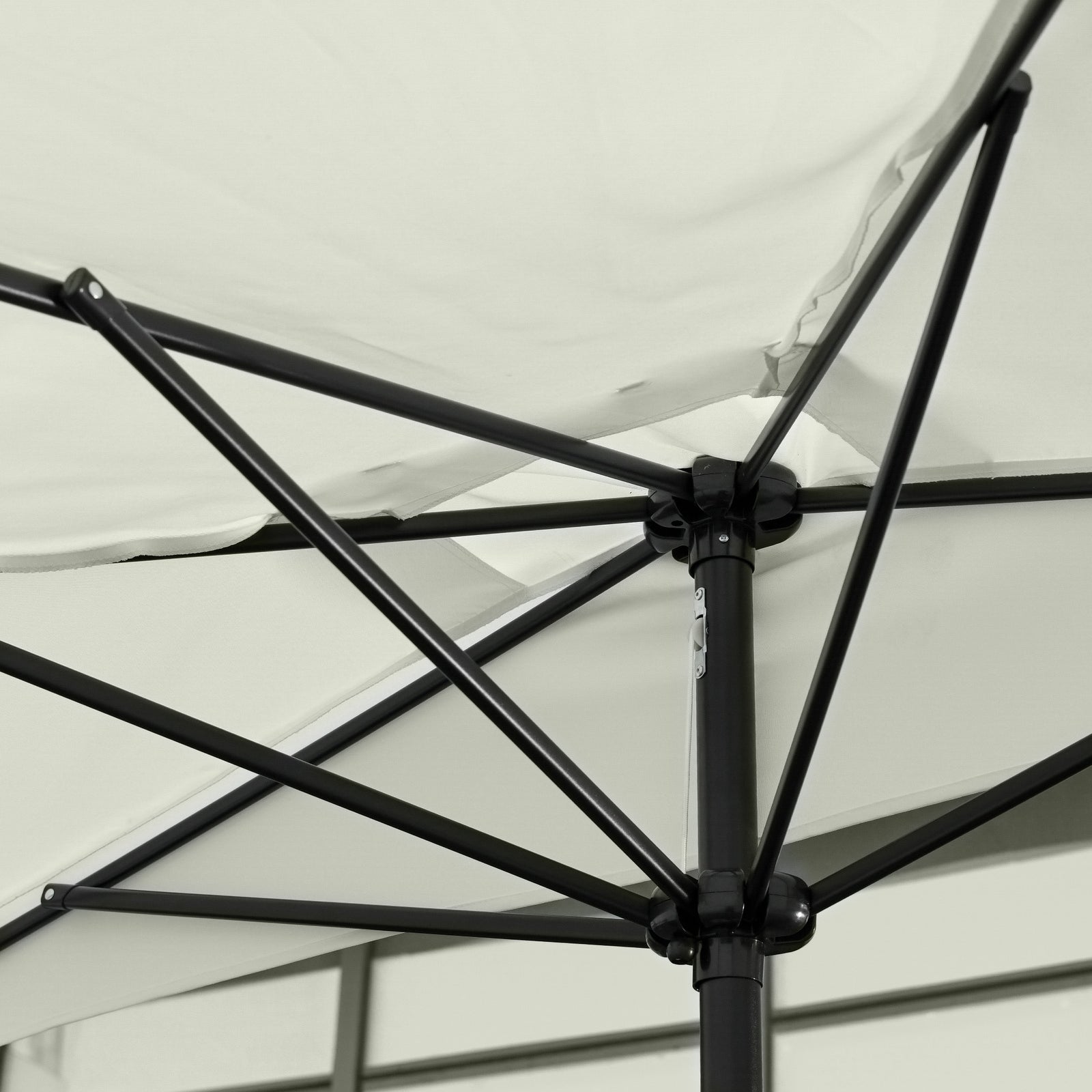 2.3m Half Round Parasol Balcony W/ Crank | White