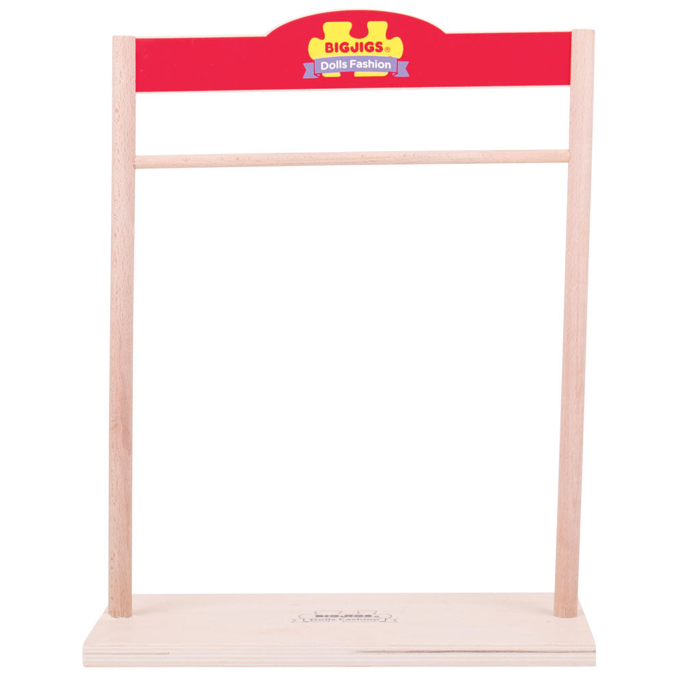 Bigjigs Toys Wooden Clothes Rail for Ragdoll Outfits