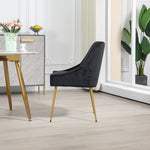 Set Of 2 Lograto Velvet Dining Chairs | Black
