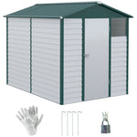 9'x6' Galvanized Metal Garden Shed Tool Storage Shed Patio | Green