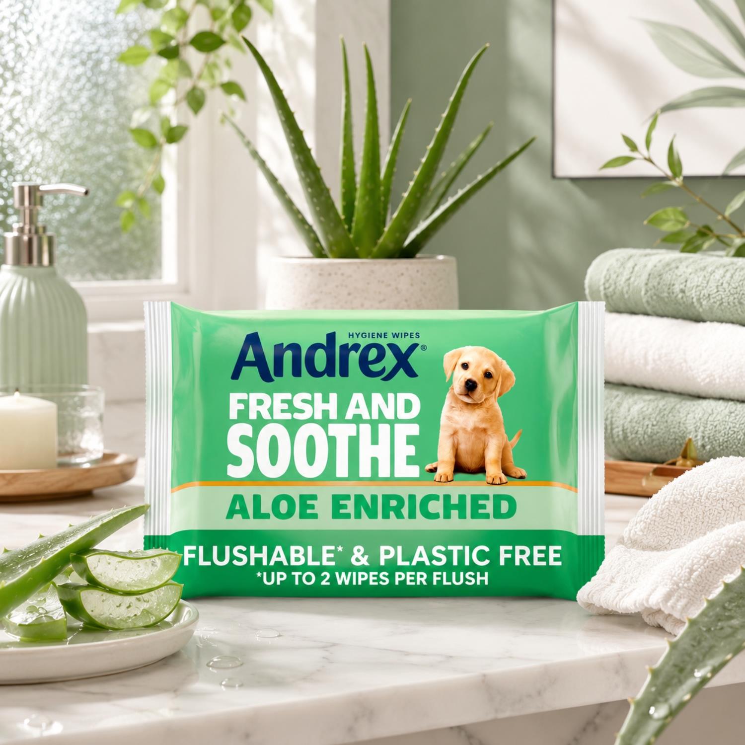 Andrex Gentle 2-ply Toilet Paper 24 Rolls + Ultra Care Washlets 12 Pack