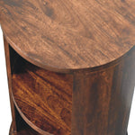 Ventura Side Table, 2 Open Shelves, Dark Brown | Brown