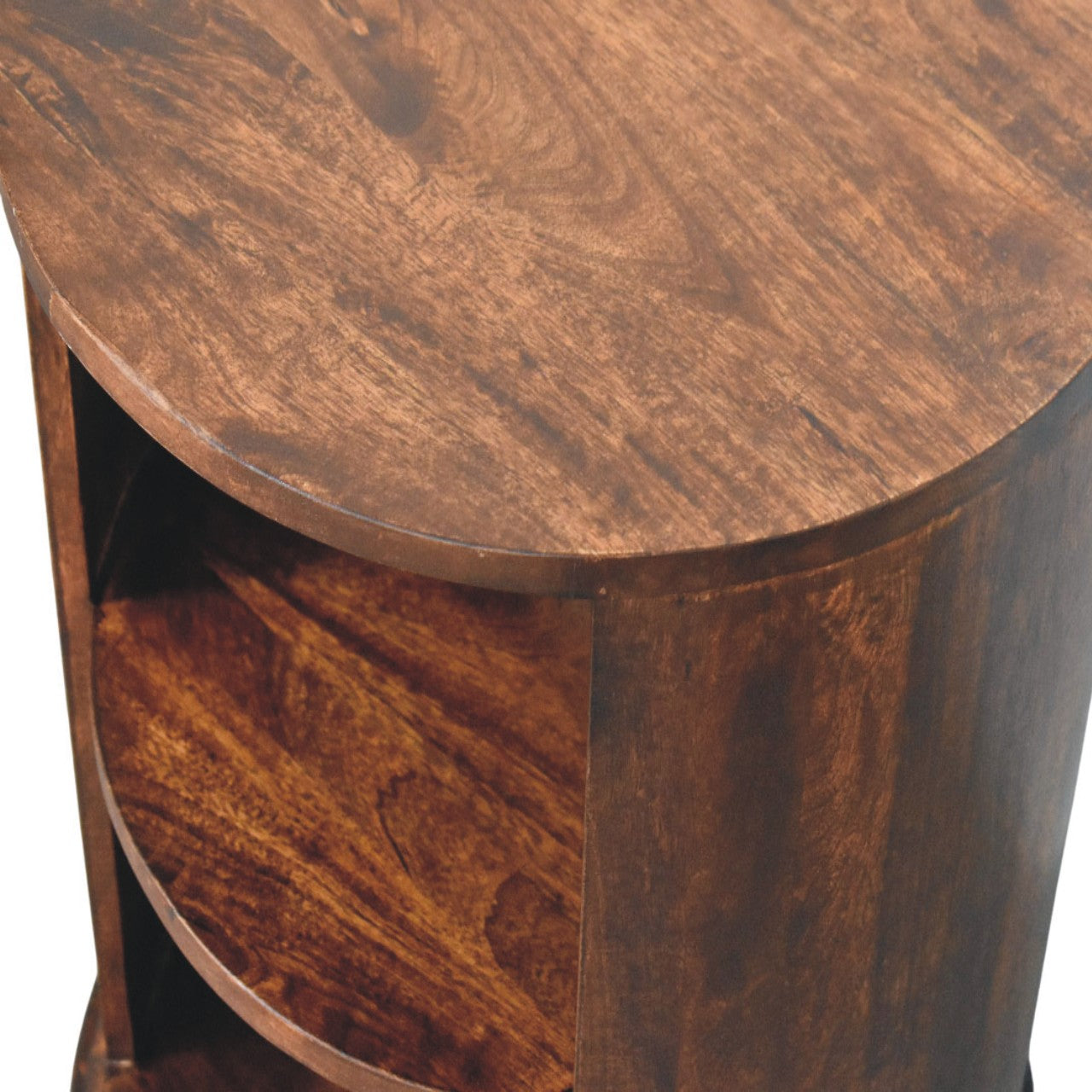 Ventura Side Table, 2 Open Shelves, Dark Brown | Brown