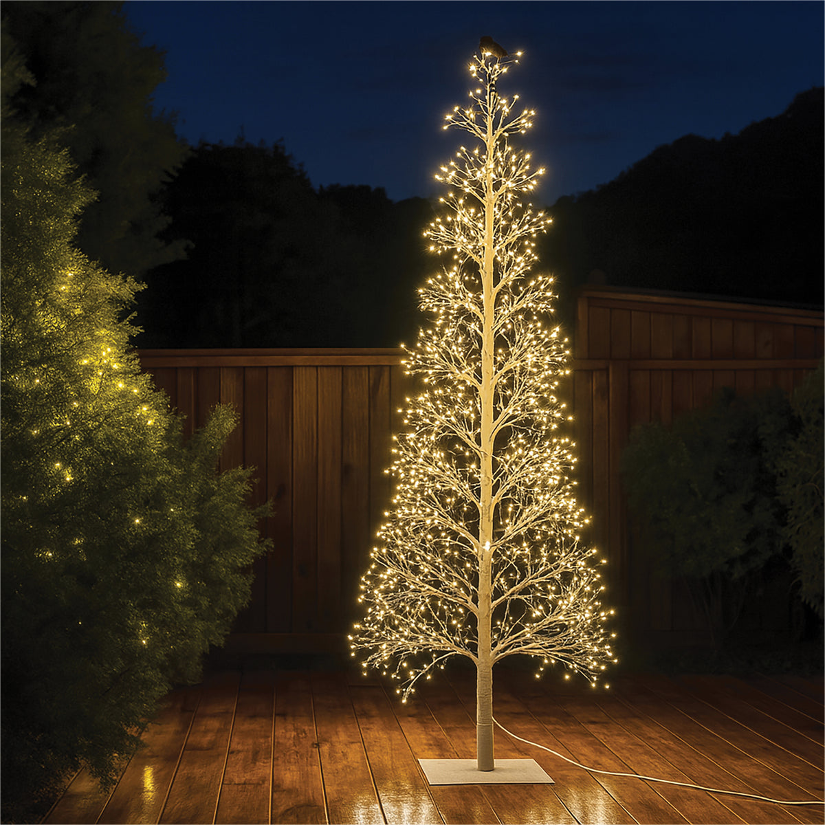 Xmas Haus 150cm White Wire Tree 2000warm White Micro Led 5m Cable