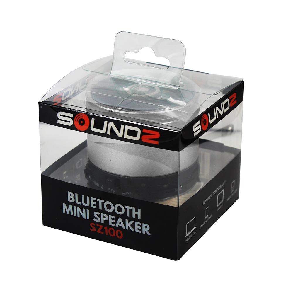 Mini Bluetooth Speaker With Led, Mp3, Fm Radio & Micro Sd Slot | Silver Grey