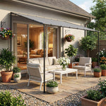 3 X 2 M Lean To Garden Pergola, Metal Frame Gazebo Pergola | Grey
