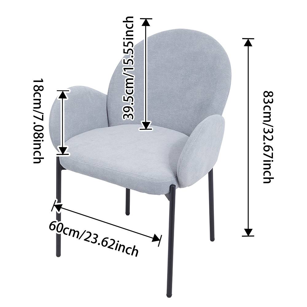 2pcs Upholstered Dining Chairs With Armrest