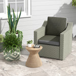 2 Fabric And Pe Rattan Replacement Back And Seat Cushions